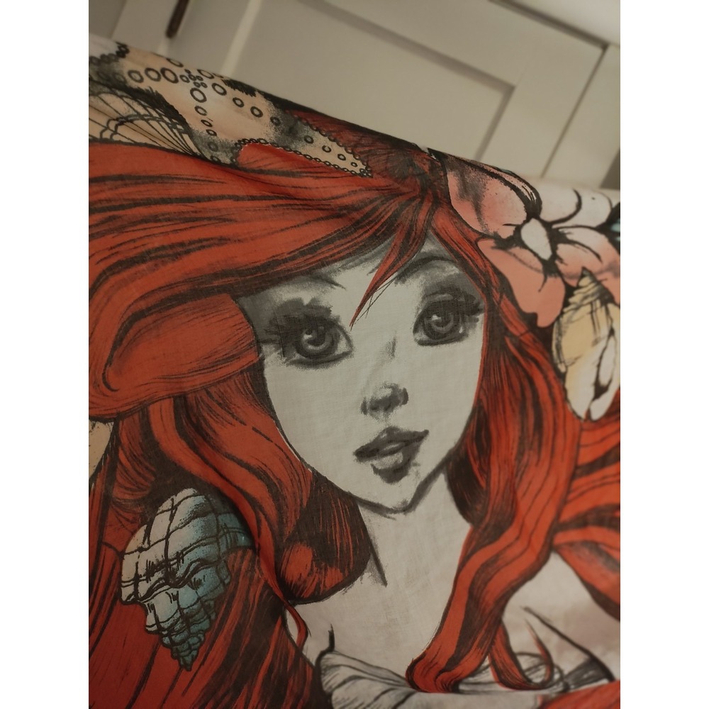Disney Loungefly Little Mermaid Ariel Scarf Red Hair Seashell Print